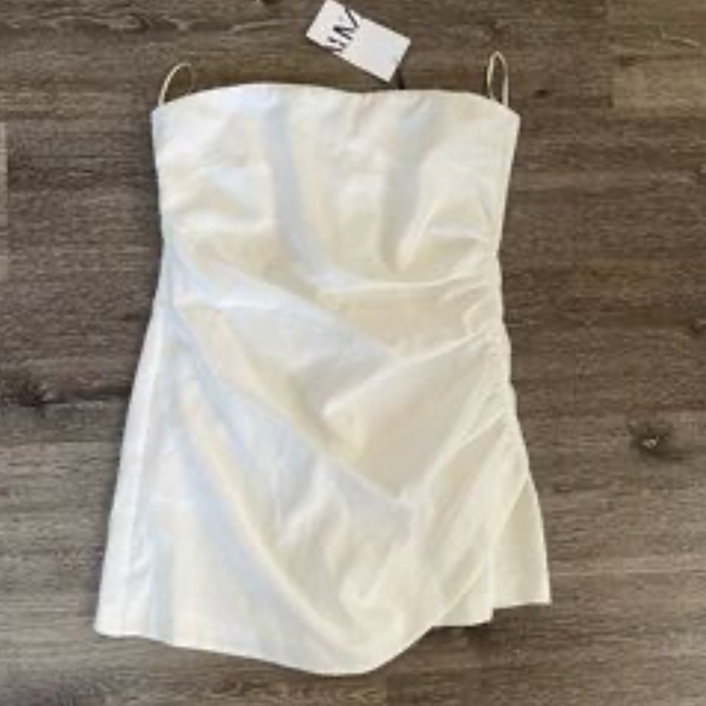 Zara Woman Draped Short Jumpsuit Dress/Skort.